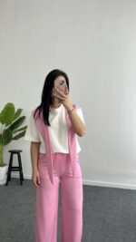 Sofya Bağlama Detaylı Takım - Pembe - Görsel 6