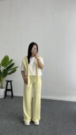 Sofya Bağlama Detaylı Takım - Sarı - Görsel 7