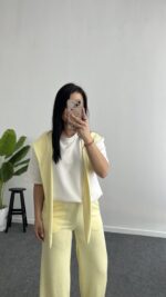 Sofya Bağlama Detaylı Takım - Sarı - Görsel 6