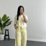 Sofya Bağlama Detaylı Takım - Sarı