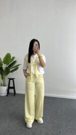 Sofya Bağlama Detaylı Takım - Sarı