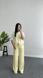 Sofya Bağlama Detaylı Takım - Sarı - Görsel 3