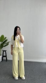 Sofya Bağlama Detaylı Takım - Sarı - Görsel 2