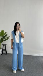 Sofya Bağlama Detaylı Takım - Mavi - Görsel 7