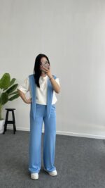 Sofya Bağlama Detaylı Takım - Mavi - Görsel 6