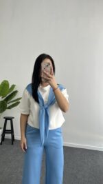 Sofya Bağlama Detaylı Takım - Mavi - Görsel 5