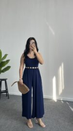 Flode Ayarlanabilir Askılı Tulum - Lacivert