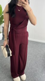 Twilly Bağlamalı Modal Takım - Bordo - Görsel 5