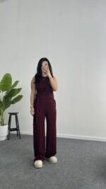Twilly Bağlamalı Modal Takım - Bordo - Görsel 7