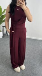 Twilly Bağlamalı Modal Takım - Bordo - Görsel 9