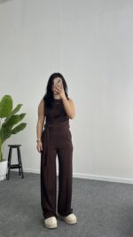 Twilly Bağlamalı Modal Takım - Kahve - Görsel 7