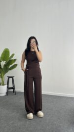 Twilly Bağlamalı Modal Takım - Kahve - Görsel 8