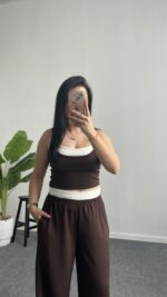 Milas Garnili Modal Takım - Kahve - Görsel 5