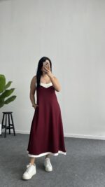 Liora Garnili Modal Elbise - Bordo - Görsel 9