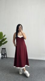 Liora Garnili Modal Elbise - Bordo - Görsel 2