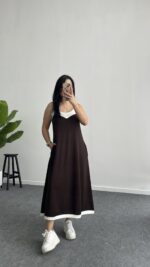 Liora Garnili Modal Elbise - Kahve - Görsel 8