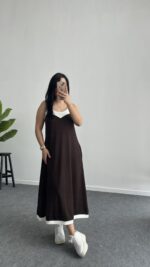 Liora Garnili Modal Elbise - Kahve - Görsel 3