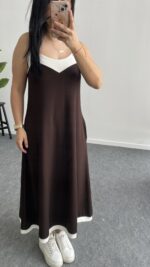 Liora Garnili Modal Elbise - Kahve - Görsel 5