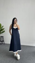 Liora Garnili Modal Elbise - Lacivert - Görsel 2