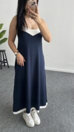 Liora Garnili Modal Elbise - Lacivert - Görsel 8