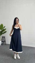 Liora Garnili Modal Elbise - Lacivert - Görsel 5