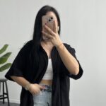 Linda Asimetrik Kesim Keten Gömlek - Siyah