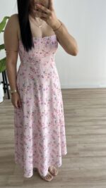 Ariana Gipeli Çiçekli Elbise - Pembe - Görsel 6