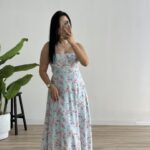 Ariana Gipeli Çiçekli Elbise - Mavi