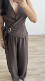 Petra Kruvaze Takım - Kahve - Görsel 5